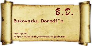 Bukovszky Dormán névjegykártya